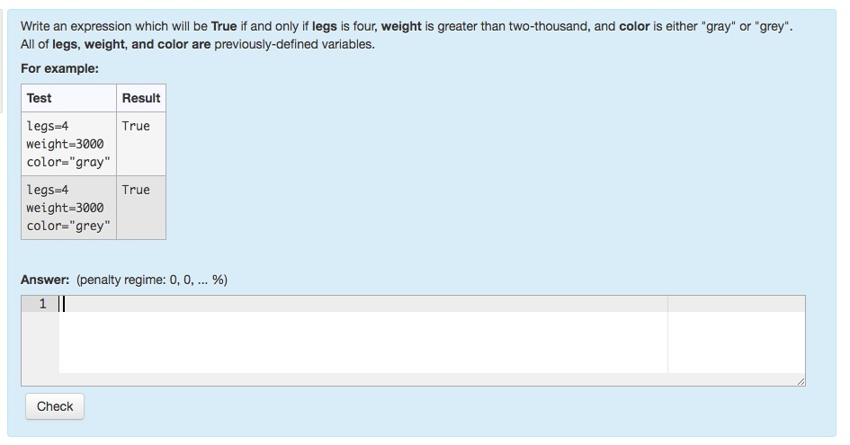 Solved Write an expression which will be True if and only if | Chegg.com
