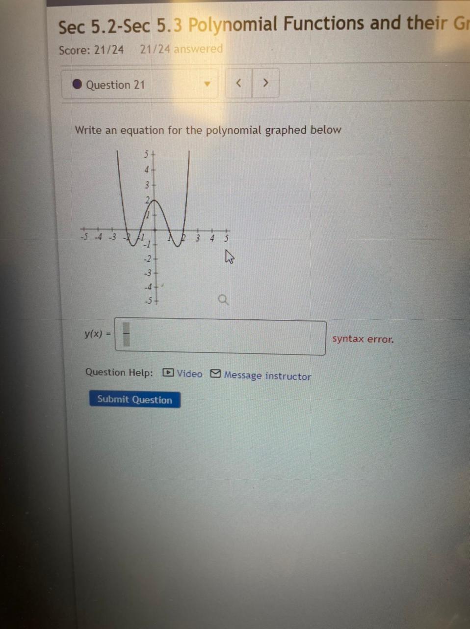 Solved Sec 5.2-Sec 5.3 Polynomial Functions and their G | Chegg.com