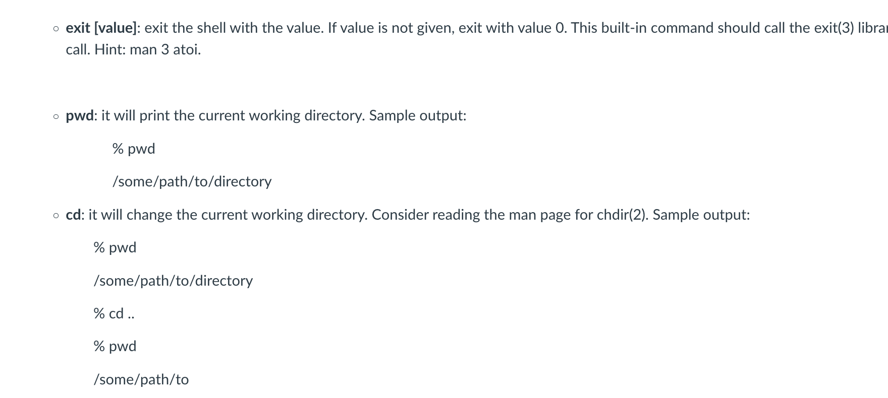 Solved Create a microshell, myshell, that adheres to the | Chegg.com