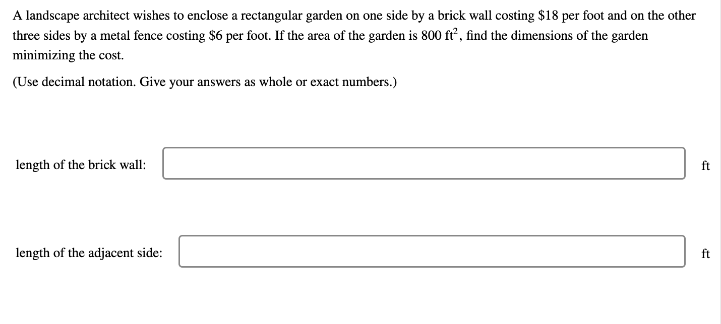 Solved A landscape architect wishes to enclose a rectangular