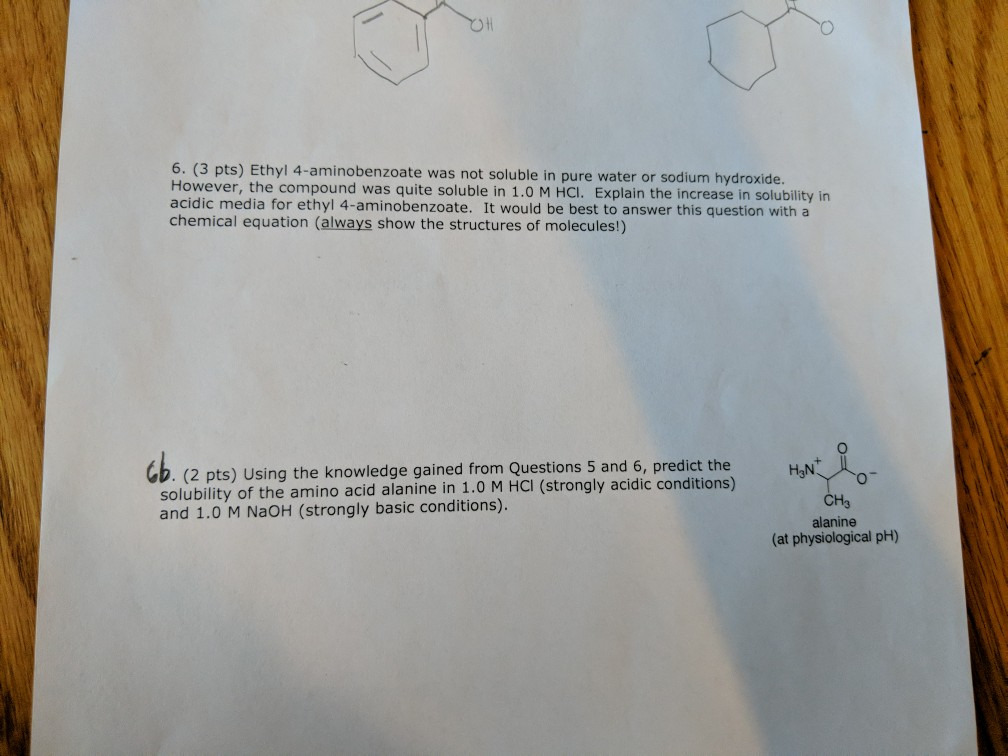 6 3 Pts Ethyl 4 Aminobenzoate Was Not Soluble In Chegg 