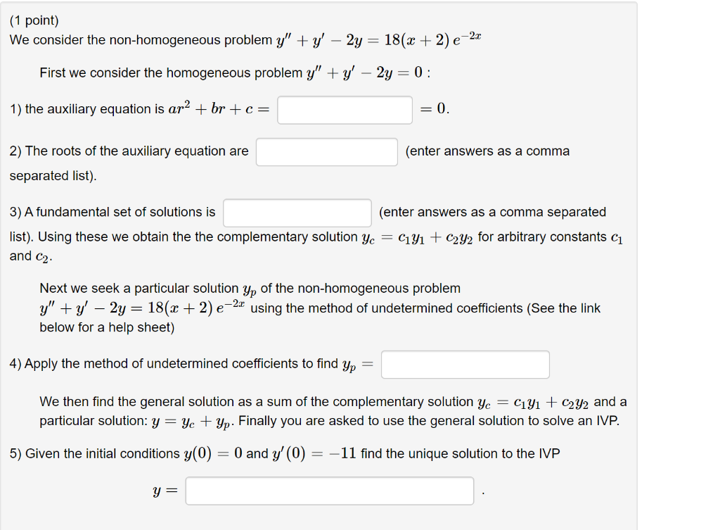 Solved We consider the non-homogeneous problem | Chegg.com