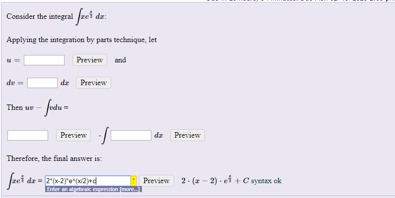 Solved Consider the integral Applying the integration by | Chegg.com