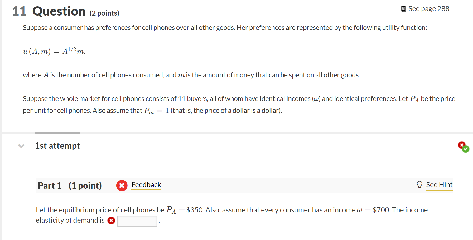 1 Question (2 points) 르 See page 288 Suppose a | Chegg.com