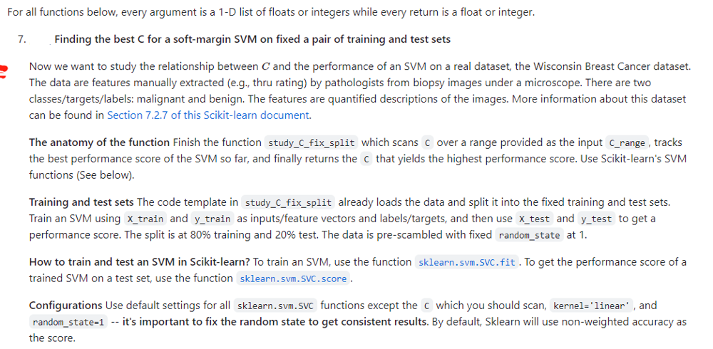 Solved For all functions below, every argument is a 1-D list | Chegg.com