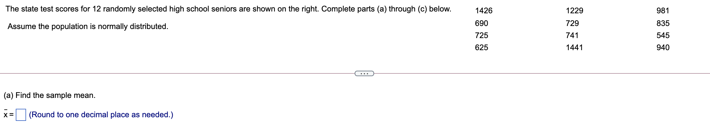 solved-the-state-test-scores-for-12-randomly-selected-high-chegg