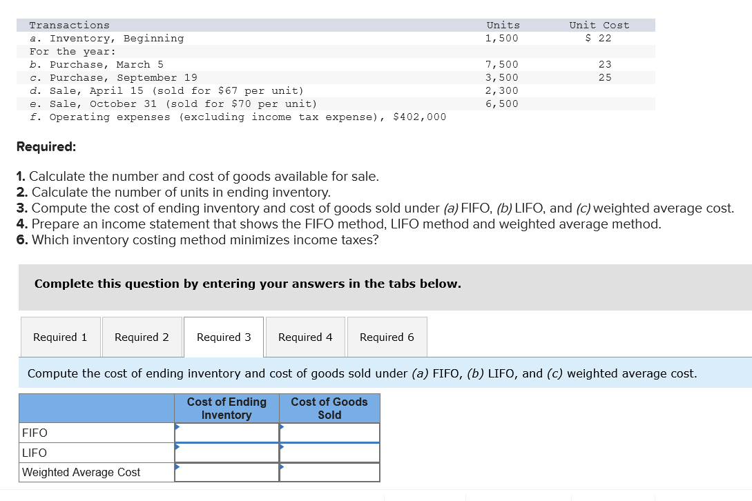 Solved Prepare An Income Statement That Shows The Fifo 2401