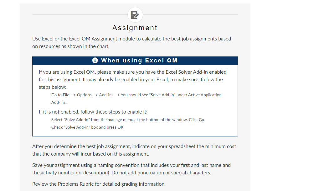 the assignment method is quizlet