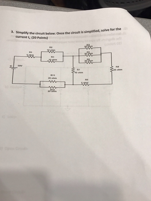 Solved Simplify the circuit below. Once the circuit is | Chegg.com