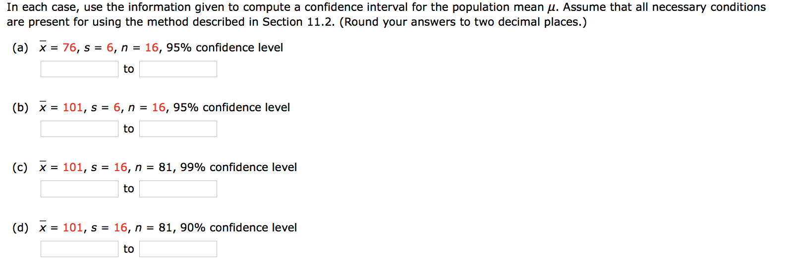 Solved In each case, use the information given to compute a | Chegg.com