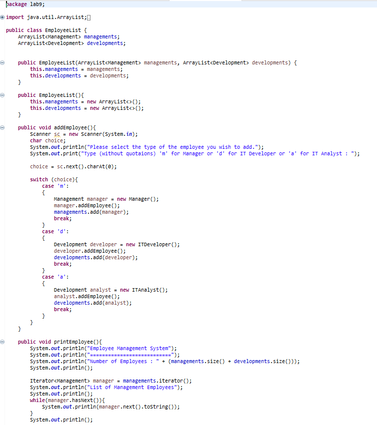 Solved CST8132: Object Oriented Programming Lab 10 - | Chegg.com