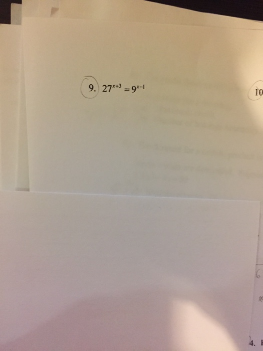 Solved 9. 27x-9-1 10 | Chegg.com