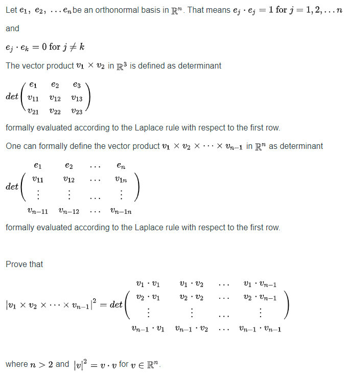 Solved Let Ei E2 En Be An Orthonormal Basis In R That Chegg Com