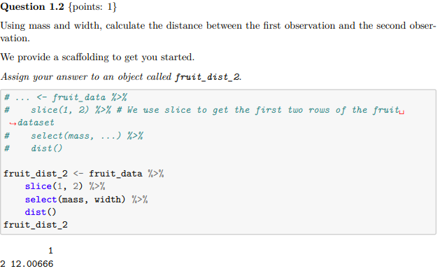 Question 1.6 {points: 1) Let's repeat Question 1.2 | Chegg.com