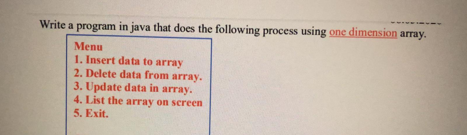 Solved Write a program in java that does the following | Chegg.com