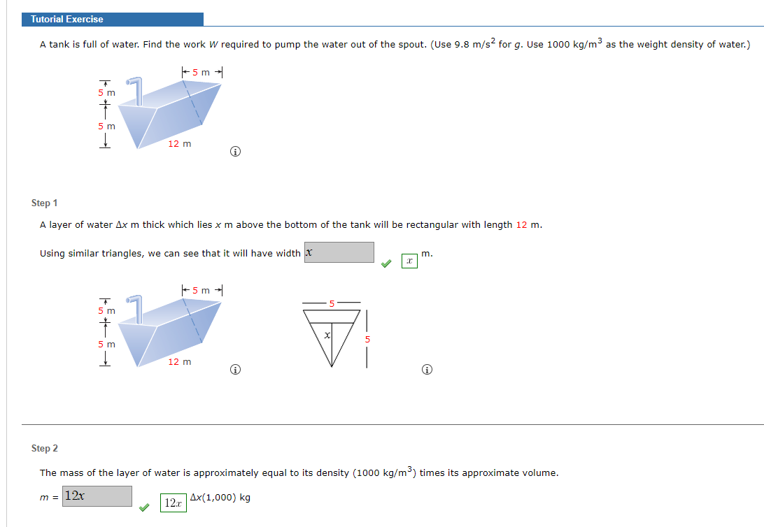 Solved Step 1 A layer of water Δx m thick which lies x m