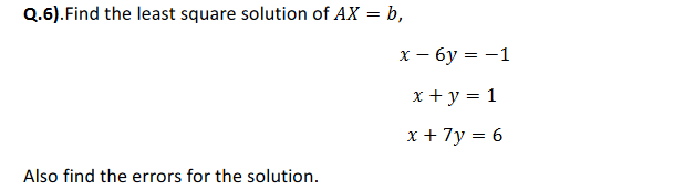 Solved Find the least square solution of | Chegg.com