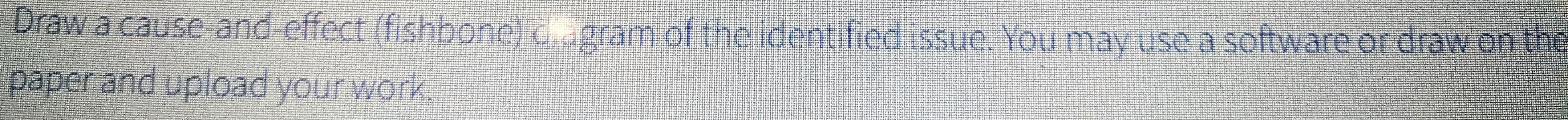 Draw a cause-and-effect (fishbone) ciagram of the | Chegg.com