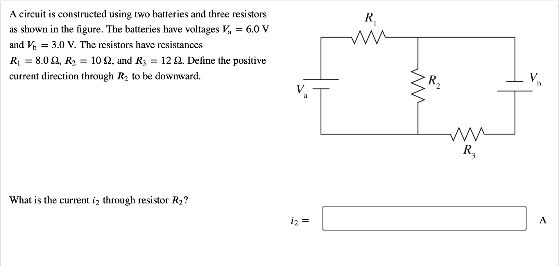 Solved = R, w A circuit is constructed using two batteries | Chegg.com ...