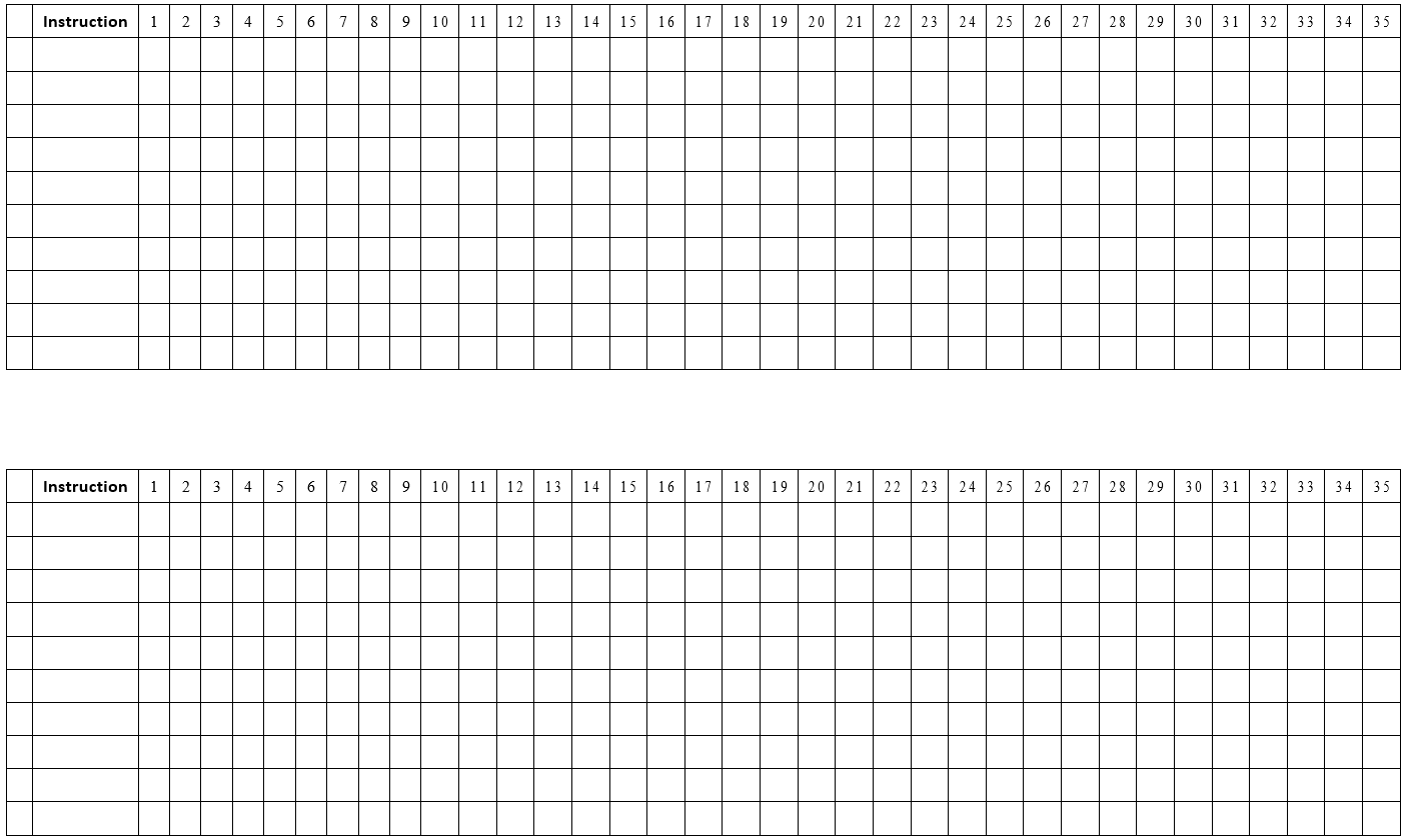Solved 3) For the given sequence of instructions, fill the | Chegg.com