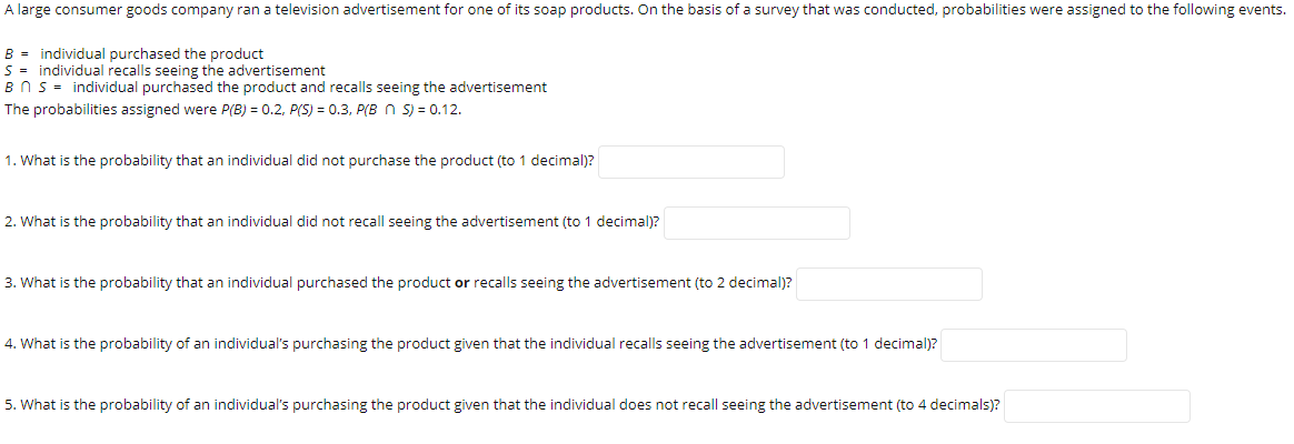 Solved A large consumer goods company ran a television