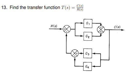 Solved 13. Find the transfer function T(s)=R(s)C(s) | Chegg.com