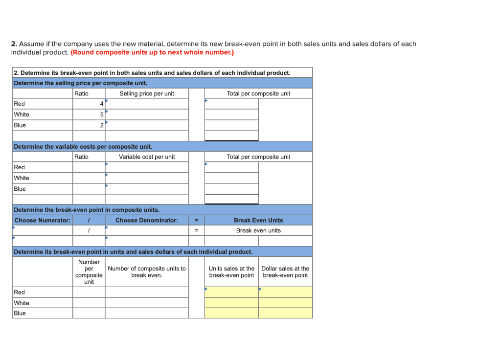 Solved 2 Assume If The Company Uses The New Material Chegg Com