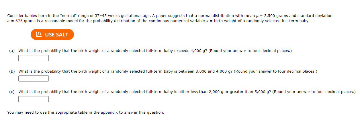 Solved Consider Babies Born In The Normal Range Of 37 43 Chegg Com