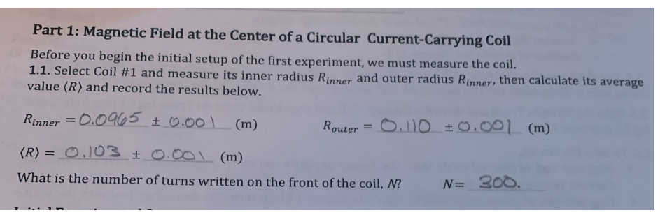 Solved Part 1: Magnetic Field at the Center of a Circular | Chegg.com
