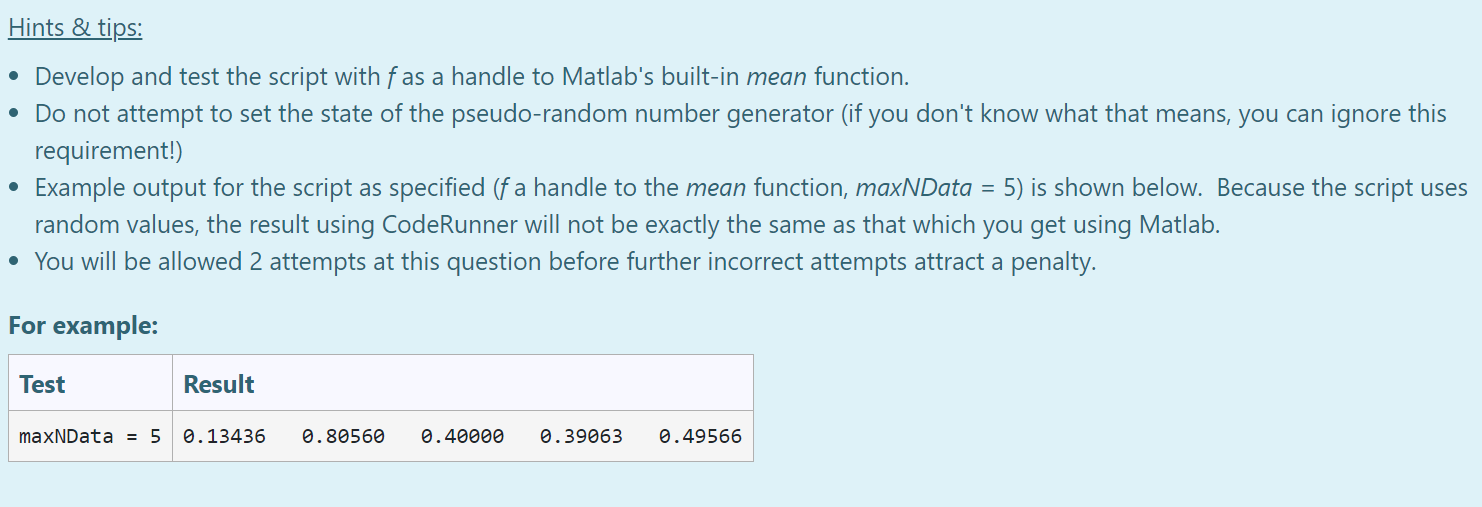 Solved Write a script that uses a for-loop and a function | Chegg.com