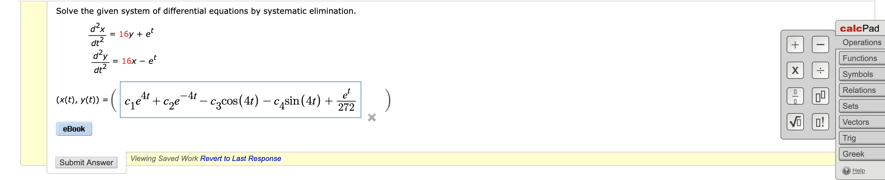 Solved Solve the given system of differential equations by