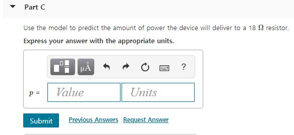 Solved The voltage and current were measured at the | Chegg.com