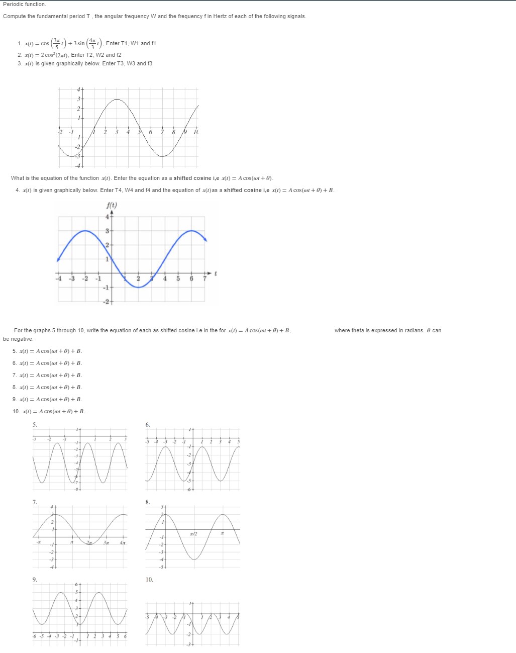 Solved Compute the fundamental period T, the angular | Chegg.com