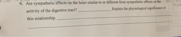 Solved . Are sympathetic effects on the heart similar to or | Chegg.com