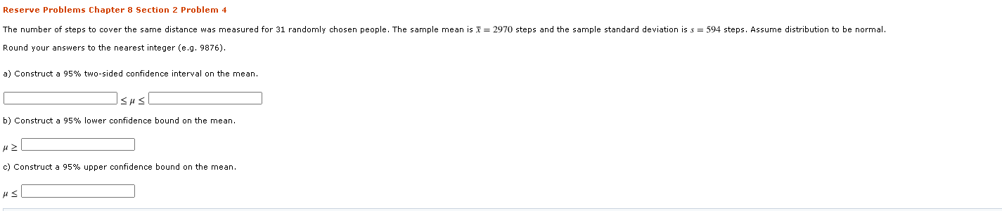 Solved Reserve Problems Chapter 8 Section 2 Problem 4 The | Chegg.com