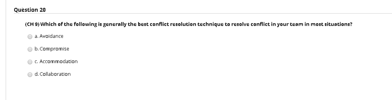 Solved Question 20 (CH 9) Which of the following is | Chegg.com