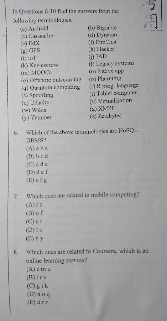 Solved G Gps In Questions 6 10 Find The Answers From Th Chegg Com