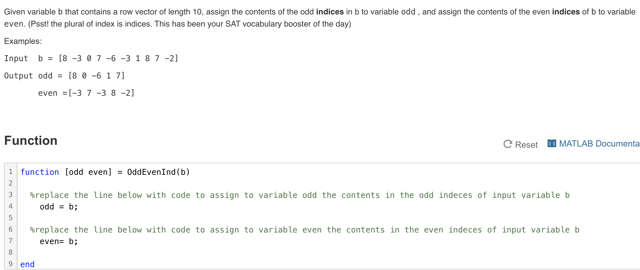 Solved Given Variable B That Contains A Row Vector Of Length | Chegg.com