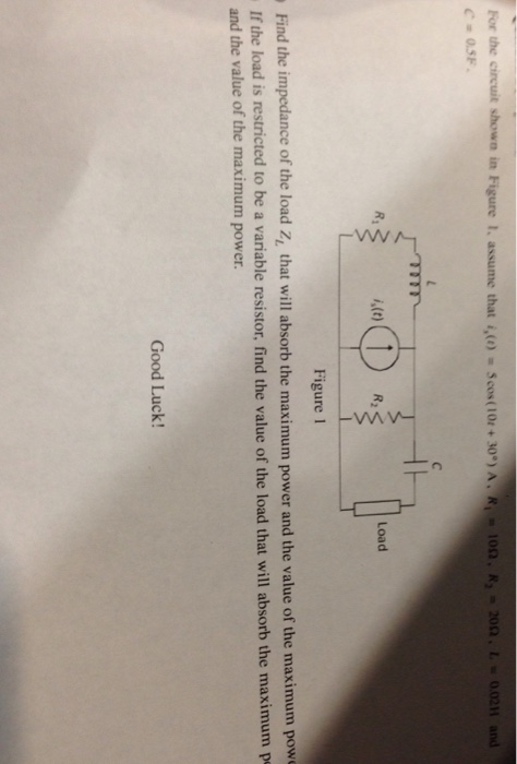 Solved For The Circuit Shown In Figure 1, Assume That | Chegg.com