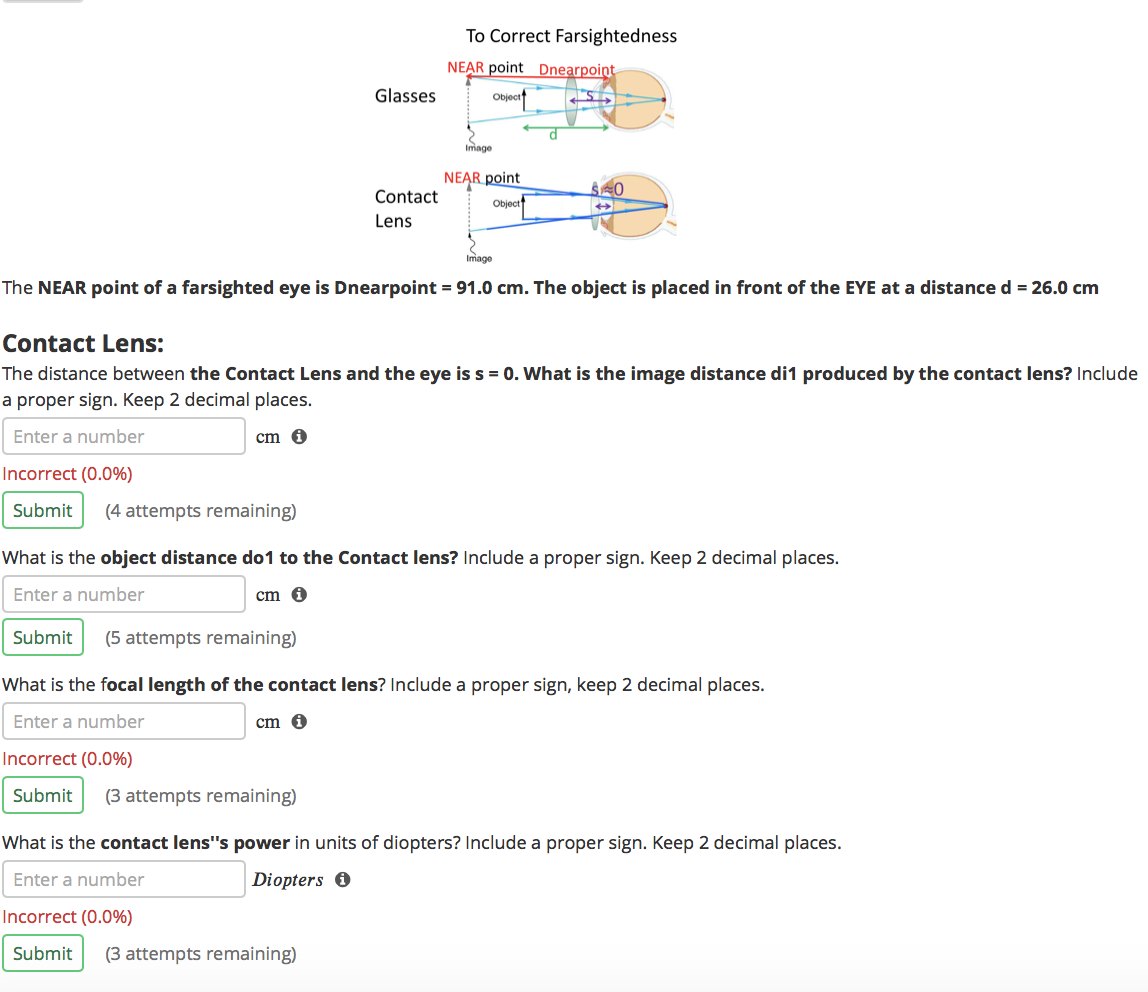 Solved Lenses In Combination To Correct Farsightedness Chegg Com