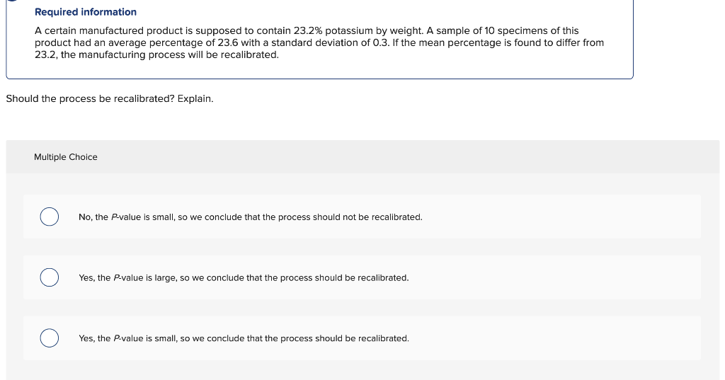 Solved Required information A certain manufactured product