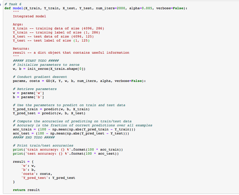 In [ ]: # Task 3 def forward_backward(X, Y, w, b): | Chegg.com