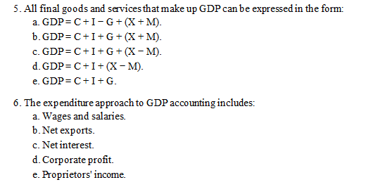 Solved 5 All Final Goods And Services That Make Up Gdp C Chegg Com