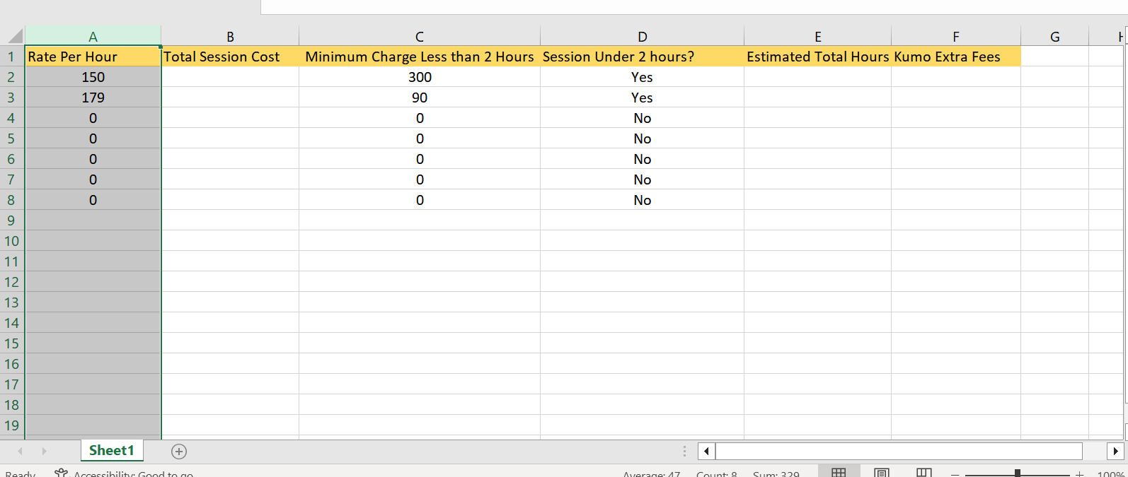 Hello I need help with creating an excel formula | Chegg.com