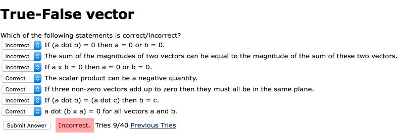 Solved True-False Vector Which Of The Following Statements | Chegg.com