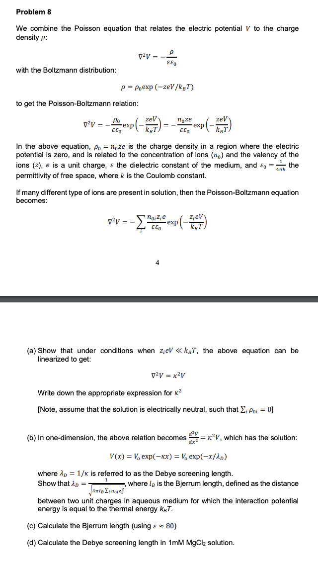 Problem 8 We combine the Poisson equation that | Chegg.com