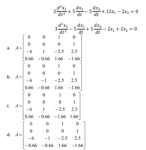 Solved For the following system of coupled differential | Chegg.com