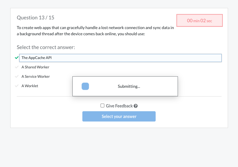 Solved 00 min 02 sec Question 13/15 To create web apps that 