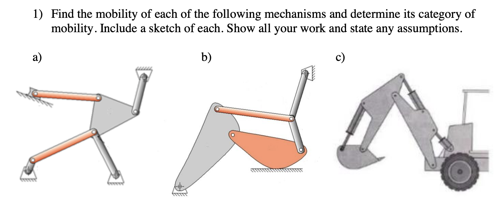 Solved 1) Find The Mobility Of Each Of The Following | Chegg.com