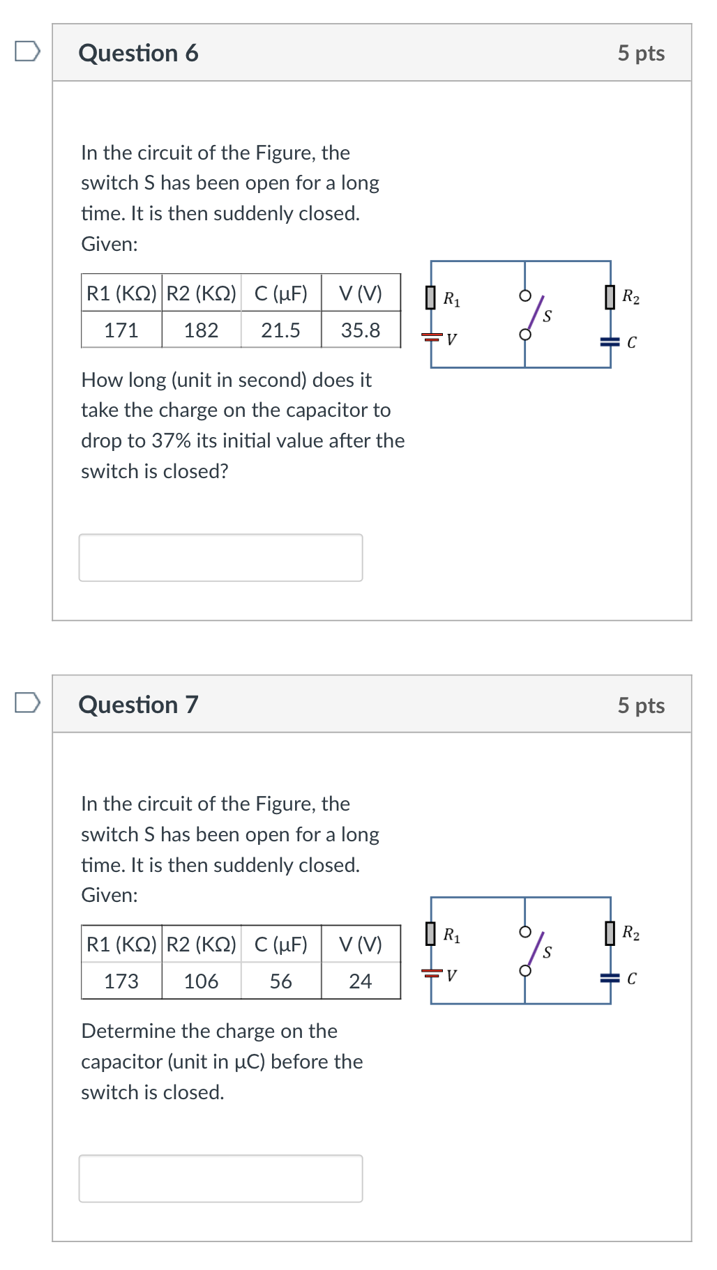 Solved In the circuit of the Figure, the switch S has been | Chegg.com